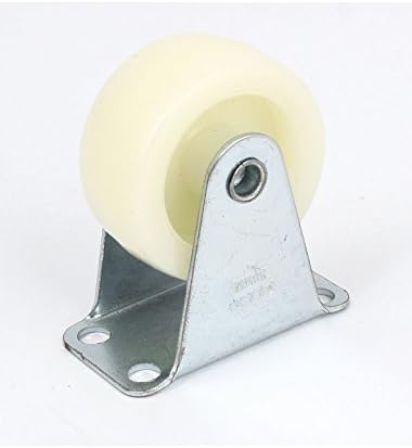Aexit 4pcs 1,5 Casters diâmetro bege roda plástica Retângulo de montagem Placa de placa Castro de placa