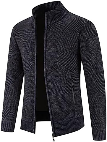 Jaqueta de inverno Xiaxogool masculina, masculino casual stand stand zipper suéter cardigan slim fit