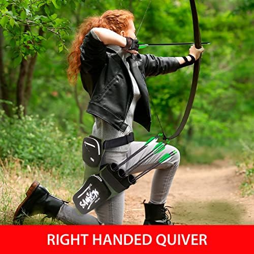 Samick Sports Archers Arrow Alteril para flechas - aljava de cintura ajustável - 3 tubos de seta protegidos - bolsos para todo o seu equipamento apenas com destaque