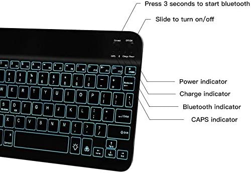 Teclado de ondas de caixa compatível com o teclado do Google Pixel 7 Pro - Slimkeys Bluetooth - com luz de fundo, teclado portátil com luz de fundo conveniente para o Google Pixel 7 Pro - Jet Black