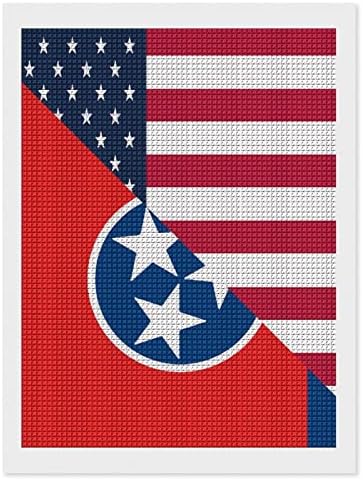 Kits de pintura de diamantes da bandeira do estado americano e do Tennessee para adultos iniciantes para