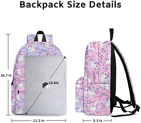 Zisnepq purple unicorn backpack bookbag escolar para meninos adolescentes garotas viajam de laptop para laptop com bolsos de volta ao presente da escola, unicórnio roxo