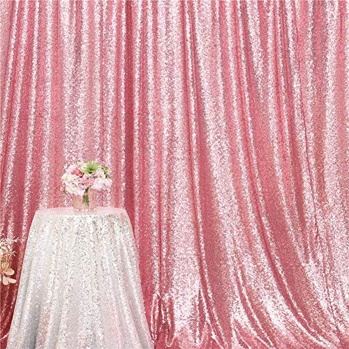 Eternal Beauty Fuchsia Pink Lantejão Casamento de Casamento de Casamento Fundamental Cortina de Festa, 6ft x 6ft