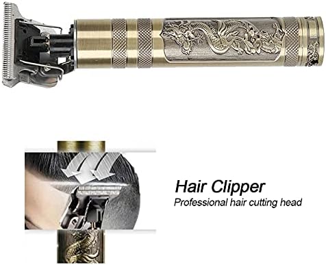 Clipper de cabelo elétrico vintage Kuikui - carregamento USB, opções T2/T5