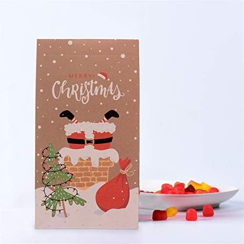 Cabilock1 Set Festa de Natal apresenta sacos de embrulho Kraft Paper Storage Sagpers Wrappers Christmas Decoration