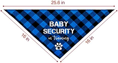 Ntkio engraçado xadrez azul algodão cães bandana, segurança para bebês no treinamento de gravidez