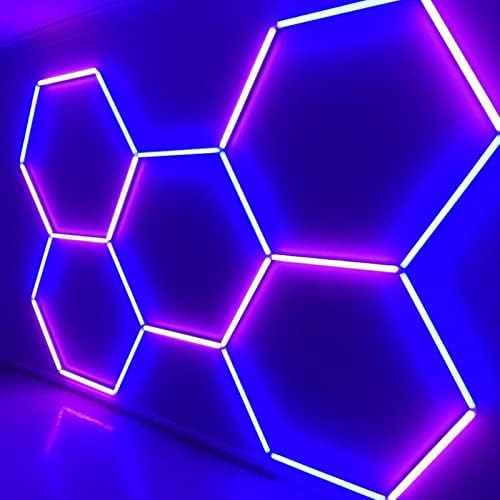 Goslarlit LED Garage Blue Blue & Pink, Plug & Play Iluminação de favo de mel ambiente colorida, luzes da sala ligável DIY para quarto, sala de jogos, academia