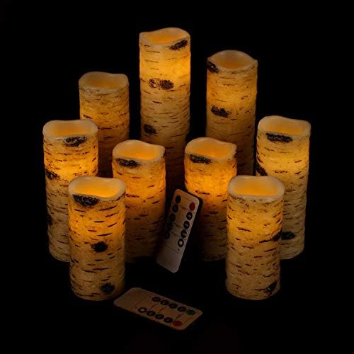 Velas sem chamas antizer pacote de velas de 9 velas de bateria de cera de marfim com timer remoto