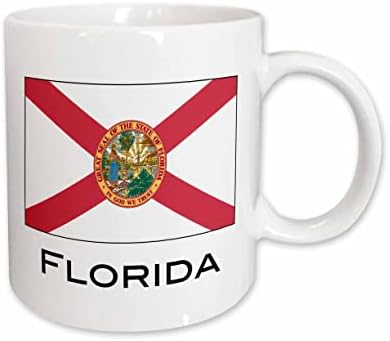 3drose Florida State Flag de dois tons caneca, 11 oz, preto/branco