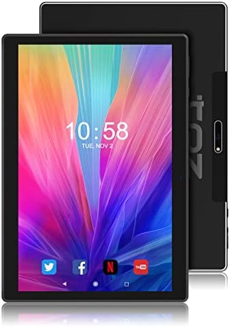 TPZ Tablet 10,1 polegadas, Android 10.0 OS, 32 GB ROM, expansão de 128 GB, certificação do Google GMS, Wi-Fi, tela sensível ao toque HD, câmera dupla e alto-falante, Bluetooth