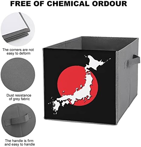 Mapa de bandeira do Japão Caixas de armazenamento dobráveis ​​BNAGES CONVERSÍVEIS