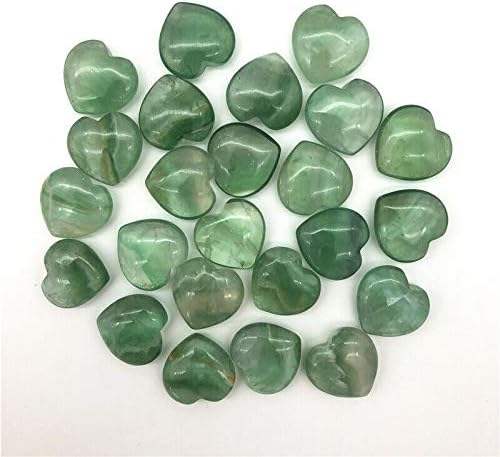 ErtiUjg husong306 1pc Fluorita verde natural de cálculos de cristal em forma de coração polido de cálculos de cura de cálculos e minerais