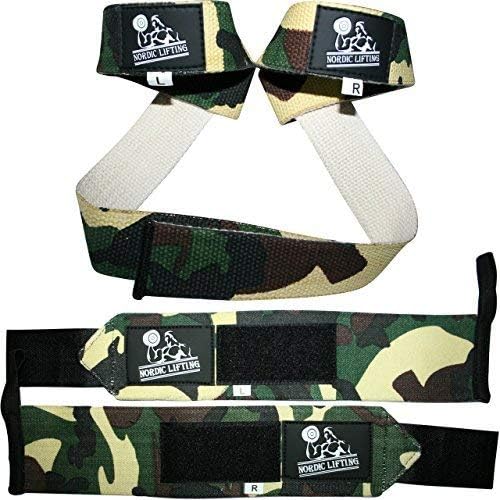 Pacote de pulseiras e tiras de elevação - pacote verde camuflado com fita de cinesiologia 2p - bege preto