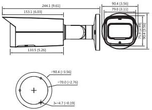 Dahua OEM HNC3V141T-IR-ZS-S2 4MP IR, WDR Starlight, câmera de bala de rede externa com conexão de 2,7 ~ 13,5 mm, RJ45.