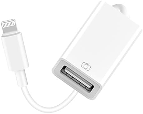 Lightning to USB Adaptador de câmera Apple MFI Certificado Lightning fêmea USB 3.0 Adaptador de cabo OTG Compatível com iPhone/iPad, suporta a câmera Connect, Card Reader, USB Flash Drive, teclado MIDI, mouse