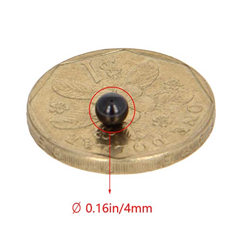 Bettomshin 10pcs 4mm/ 0,16 polegadas bolas de rolamento, cerâmica de precisão G5 com bolas de cerâmica de nitreto de silício, resistência de alta resistência ao trilho linear, mexa, roda preta