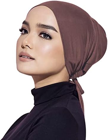 FaticInfa sob boné de lenço Hijab com tanque de tie-back de fechamento Hijab Caps interno com capô