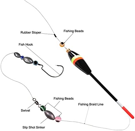 Kit de bobber de pesca de pesca grátis, 5 PCs Balsa Wood Fishing Float Slip Bobbers Fishing Floats Kit