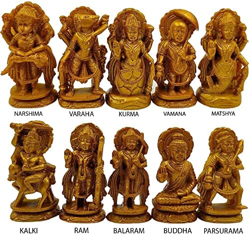 Dashavataram -ten Encarnações/Avatares do Senhor Vishnu -Lord Vishnu todas as estátuas Avtar com