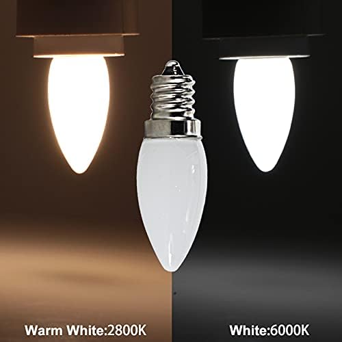 AGIPS LUZES DE TENSÃO LEGAS 4pcs/lote LED Filamento Luz E12 110V 220V Mini 2W Bulbo Cob Chip Lâmpada de economia de energia para lâmpadas de iluminação de lâmpada de parede de parede Bulbos domésticos (cor: Branco, tamanho: E12 1 1