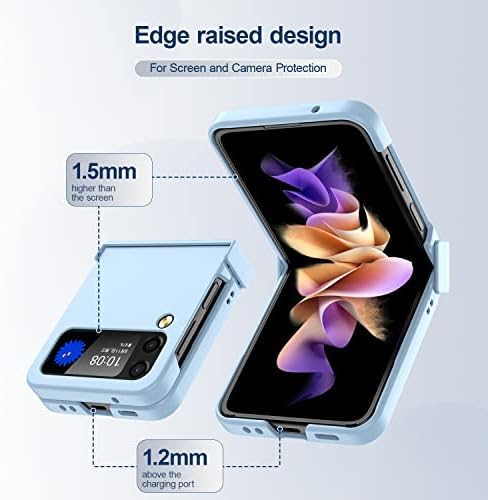 BSNRM para Samsung Galaxy Z Flip 4 Case, Z Caixa Z Flip 4 com proteção contra dobradiça, capa de telefone de proteção completa à prova de choque não-deslizante para Galaxy Z Flip 4 2022