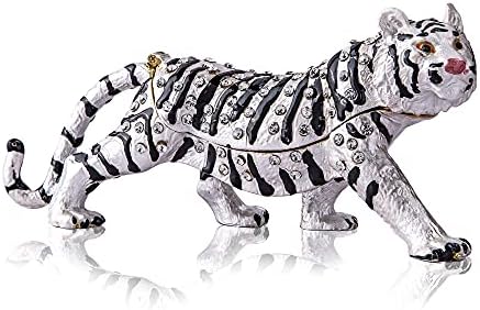 Yu Feng White Tiger Tigre Flighet Boxes de cristais colecionáveis ​​articulados Caixa de jóias decorativas