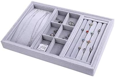 Wybfztt-188 Jóias de jóias cinza, grande capacidade, delicada e macia, confortável para tocar, pode ser usada para colocar jóias