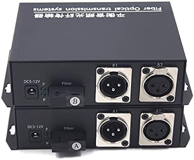 8 portas xlr áudio sobre fibra Extender | Conversor de mídia de áudio para fibra óptica equilibrada - SC, Universal SingleMode & Multimode - SM 20km, MM 500m. 1 transmissor e 1 receptor