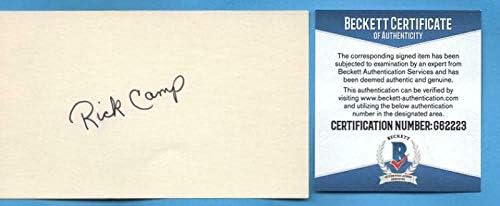 Rick Camp Braves assinou 3x5 Índice Card Beckett G62223 - MLB Cut Signature