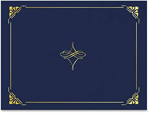 Tampa do certificado da Marinha Geográfica, folha de ouro, textura de linho, 8,75 x 11,25, 5/pacote
