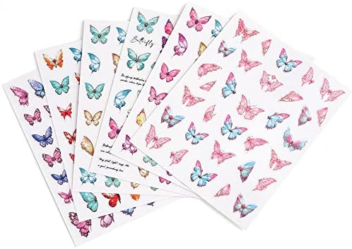 Adesivos de arte unhas decalques borboleta, decalques de unhas auto-adesivas premium projeta decorações de borboletas coloridas, unhas sucessos de borboleta para arte de unhas diy