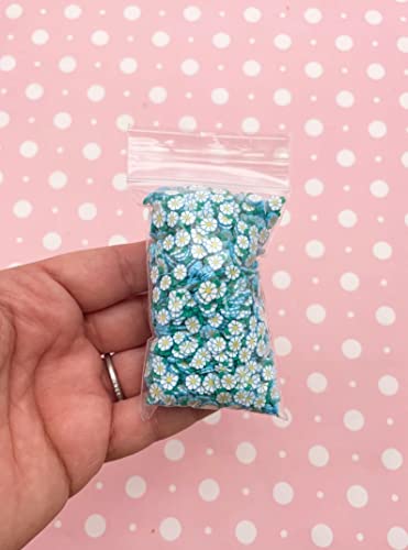 Blue Polymer Clay Flower Sprinkles/Resina Embelezamento/Artesanato de Resina