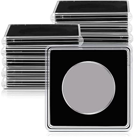 Wanjorlay 20 PCs Silver Coin Solder, 2 x 2 Meia portador de moedas Coin Capsule Moeda Snap Plástico Suporte