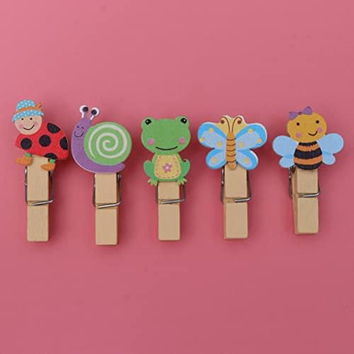 Happyyami Decoração de minúsculas 10pcs clipe de foto de madeira mini prendedores de roupas de madeira