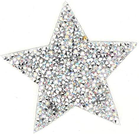 Adesivos de estrela de strass, 10pcs star remendos, strinstone star apliques de ferro em manchas