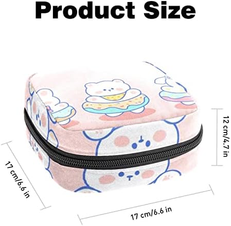Bolsa de armazenamento de guardanapo sanitário, bolsa menstrual bolsa portátil para guardas sanitários portátil bolsas de armazenamento bolsa feminina bolsa para meninas adolescentes mulheres mulheres, desenho animado animal urso coelho cachorro adorável donut
