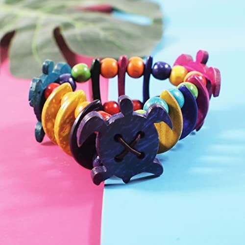 Binchas de madeira multicoloridas Bracelet de jóias Bohemian de madeira elástica para mulheres meninas