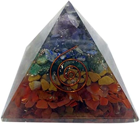 Pirâmide de orgonita de cristal com vários pedras de pedra para o Chakra de Proteção de Energia EMF Balanceamento de Meditação de Cura Yoga