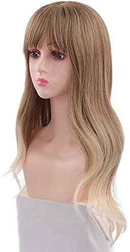 Peruca de substituição de cabelo xzgden, peruca de peruca Lady Wave Long Curly Hair com franja Fibra