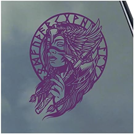 Valquyrie com Protection Rune Vinyl Sticker Decal Asatru Norse God Odin Valhalla por KLO Graphics