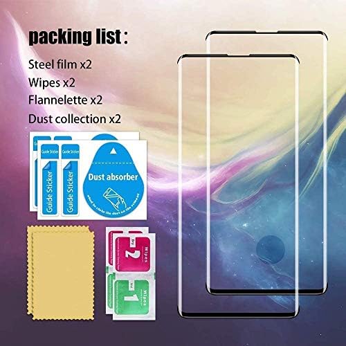 [2 + 2 pacote] O protetor de tela Galaxy S10 inclui 2 protetor de tela de vidro temperado de 2 pacote + 2 protetor