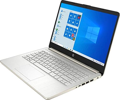 HP 14-DQ0003DX 14 Laptop, Intel Celeron N4020, 4 GB de RAM, 64 GB EMMC, Intel UHD Graphics 600, Windows 10 Home in S Mode, Gold Pale, 24V85ua#