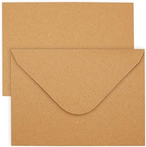 Envelopes de convite de papel kraft kraft 4x6 para anúncios de chá de bebê, festas de aniversário, casamento, envelopes marrons de faixa em V para material de escritório, papelaria