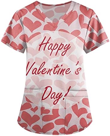 Imprimir uniformes de enfermagem para mulheres, camisas de pescoço em V Camisetas em Valentim de