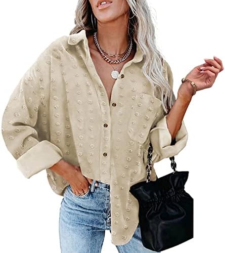 Casa de jaqueta xadrez de flanela feminina botão de manga longa para baixo camisetas de bolso