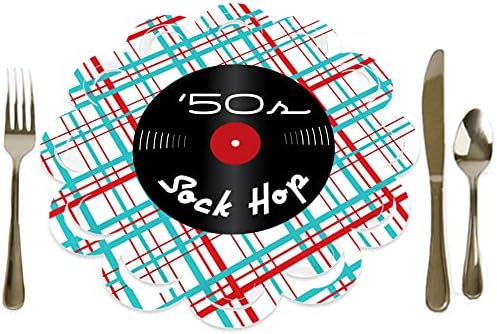 Big Dot of Happiness Sock Hop do 50 - 1950 Rock n Roll Party Round Table Decorações - Carregadores de papel - Coloque o cenário para 12