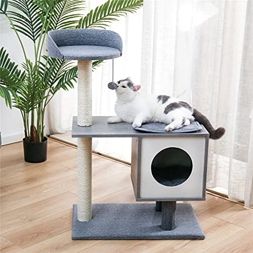 Xlaiq Cats Tree Tower com postes de arranhões cobertos de sisal, condomínio espaçoso e poleiro grande para gatos pequenos a médios