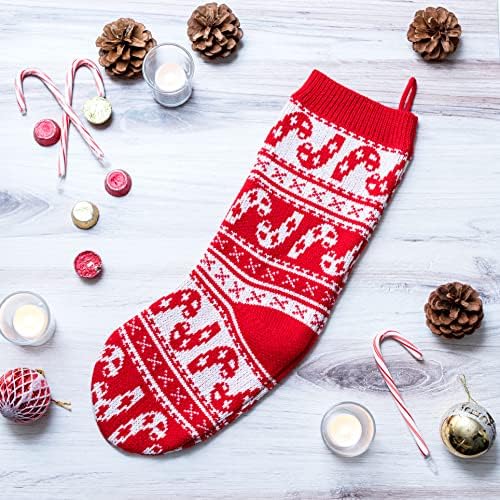 Joyin 6 pacote de malha meias de Natal, rena/árvore de Natal/flocos de neve/boneco de neve/cana -de -doce decorações de meias para decoração de árvores de férias