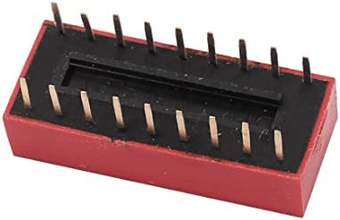 Aexit 2pcs 2,54 mm interruptores de plug-in de 18 terminais 9 posições maneiras de slide Tipo de saída de saída interruptor vermelho