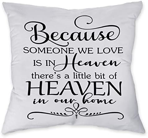 Porque alguém que amamos está no céu, há um pouco de céu em nossa casa de travesseiro em casa, decore o